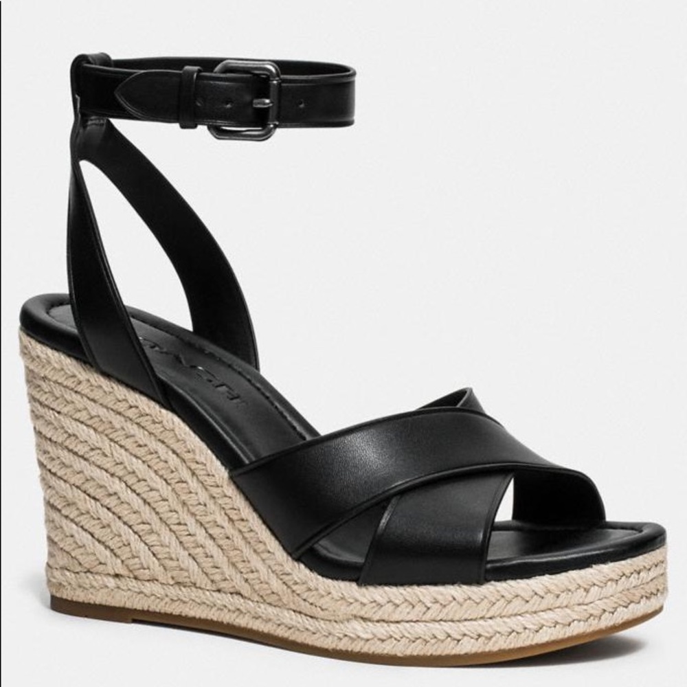 NWT Coach Kaelyn leather wedges